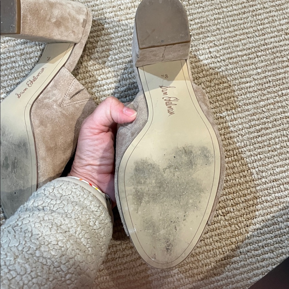 Sam Edelman Women's Beige Suede Mules - Picture 3 of 3